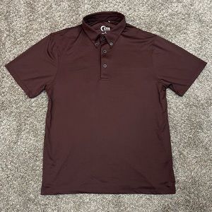 Zyia shirt mens medium maroon preformance golf polo short‎ sleeve athletic